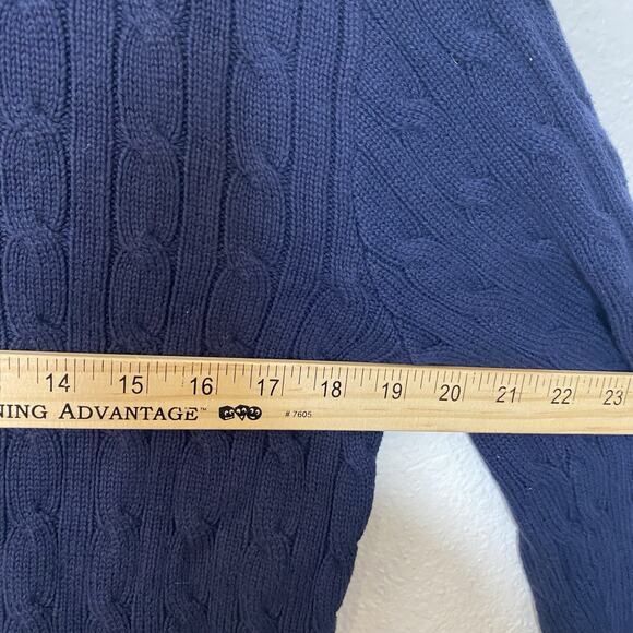 Polo Ralph Lauren Boys Large (14-16) Cable Knit Sweater Cotton Crewneck Blue - Picture 7 of 8